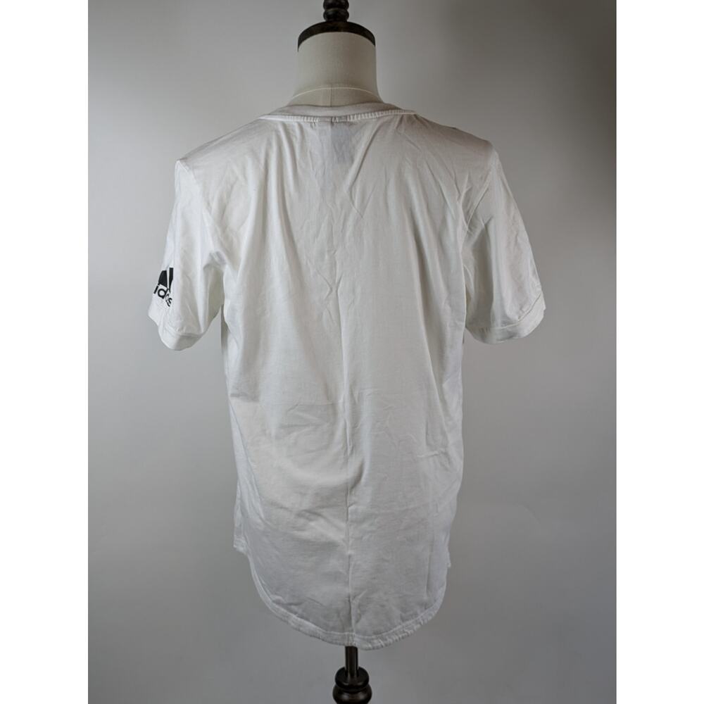 Adidas Mens XL T-Shirt White ID Jacquard Chevron Athletic Performance Top Soccer - Picture 3 of 9